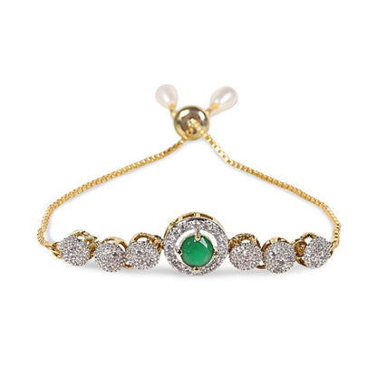 Rhodium-Plated Alloy American Diamond Studded Designer Bracelets - The Pari