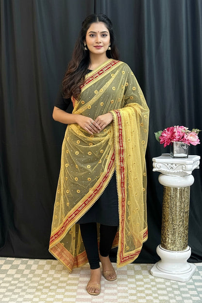 Bridal dupatta | golden dupatta for bridal lehenga/ saree