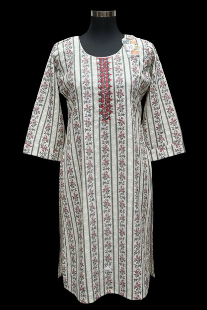 Cotton chikankari kurti with digital print