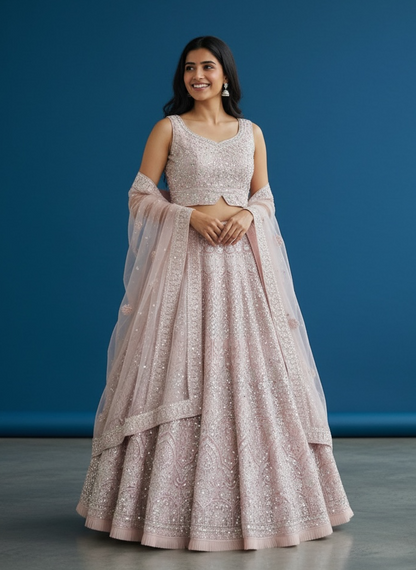 Blush pink lehenga Choli set