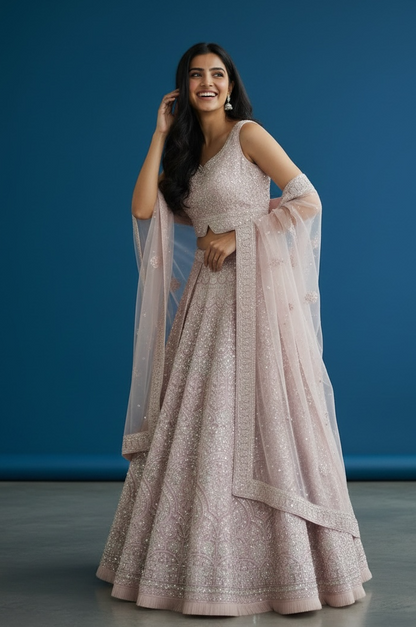 Blush pink lehenga Choli set
