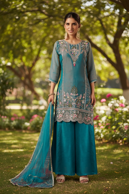 Tissue silk Kurti set