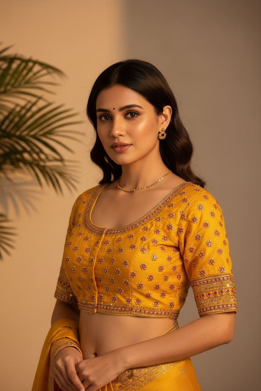 Kurti Connection USA Embroidered Traditional Blouse