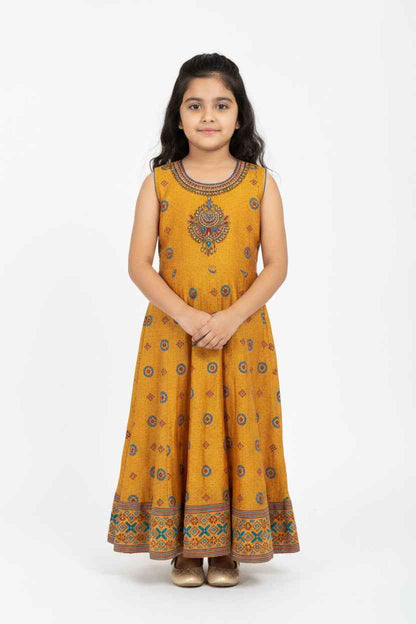 Silk Anarkali Kurti for little girls