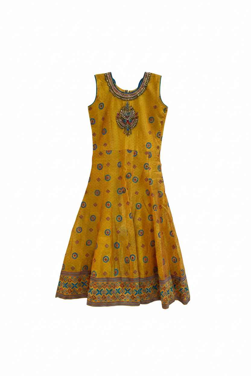 Silk Anarkali Kurti for little girls