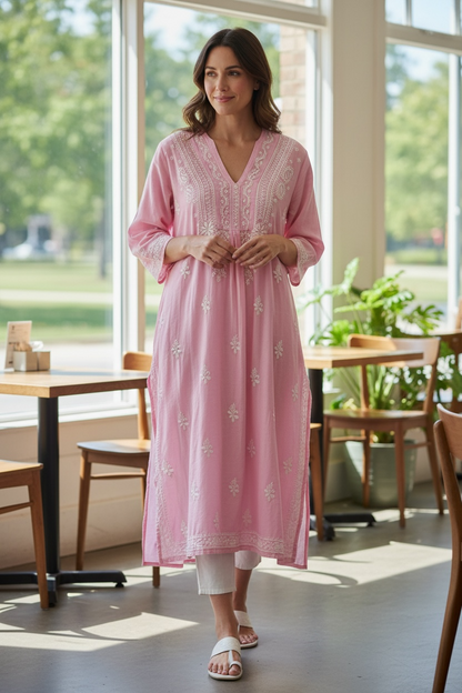 Chikankari cotton Kurti