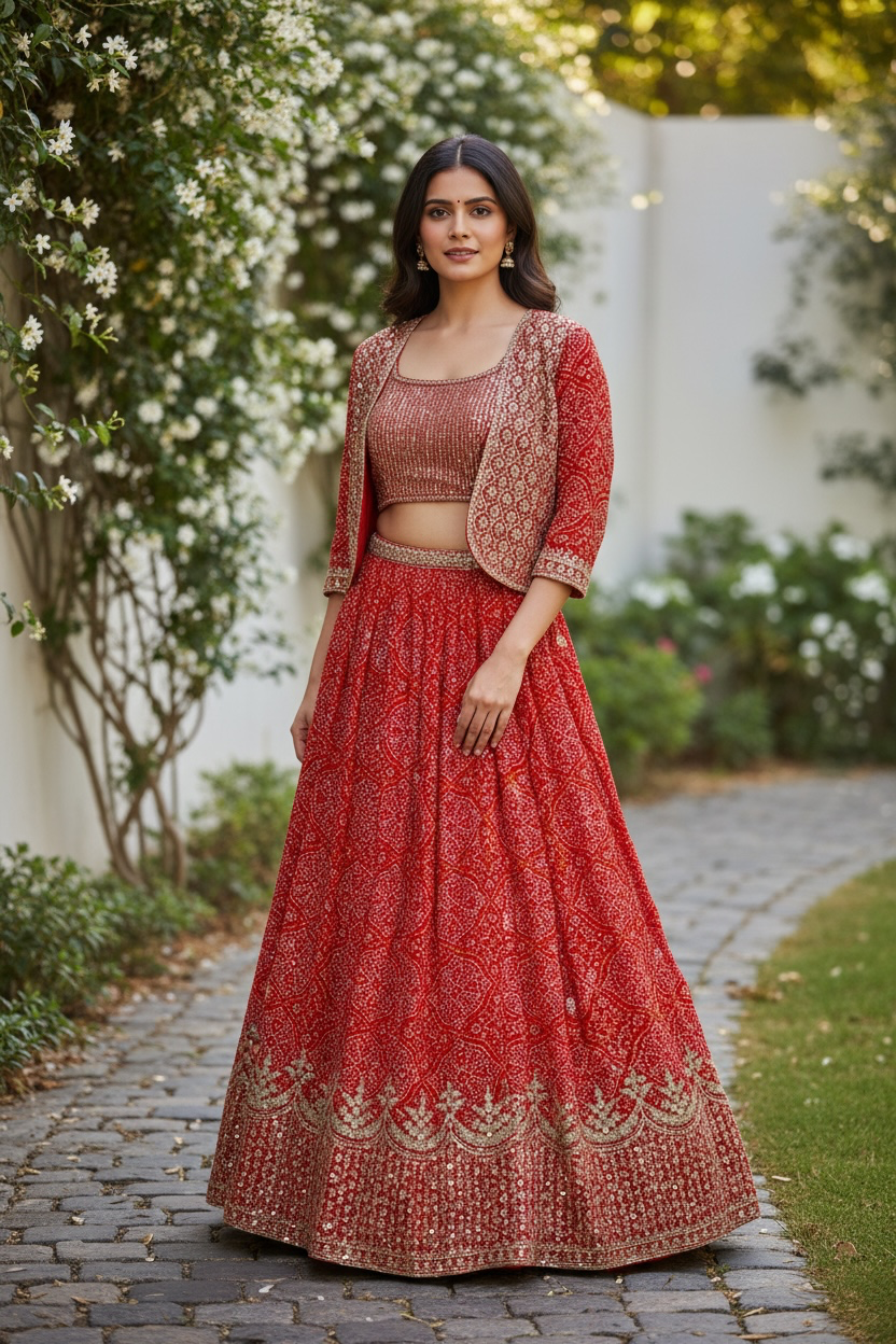 Bandhani print lehenga Choli set