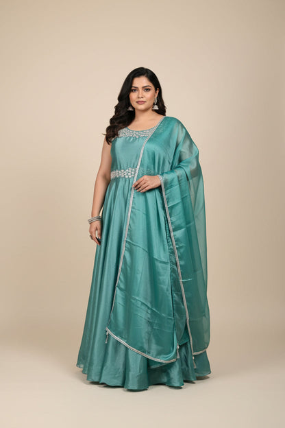 Tissue silk long dress : plus size