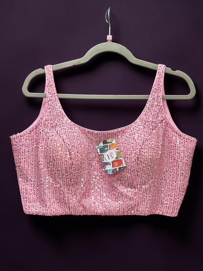 Pink Shimmer blouse : Sleeveless