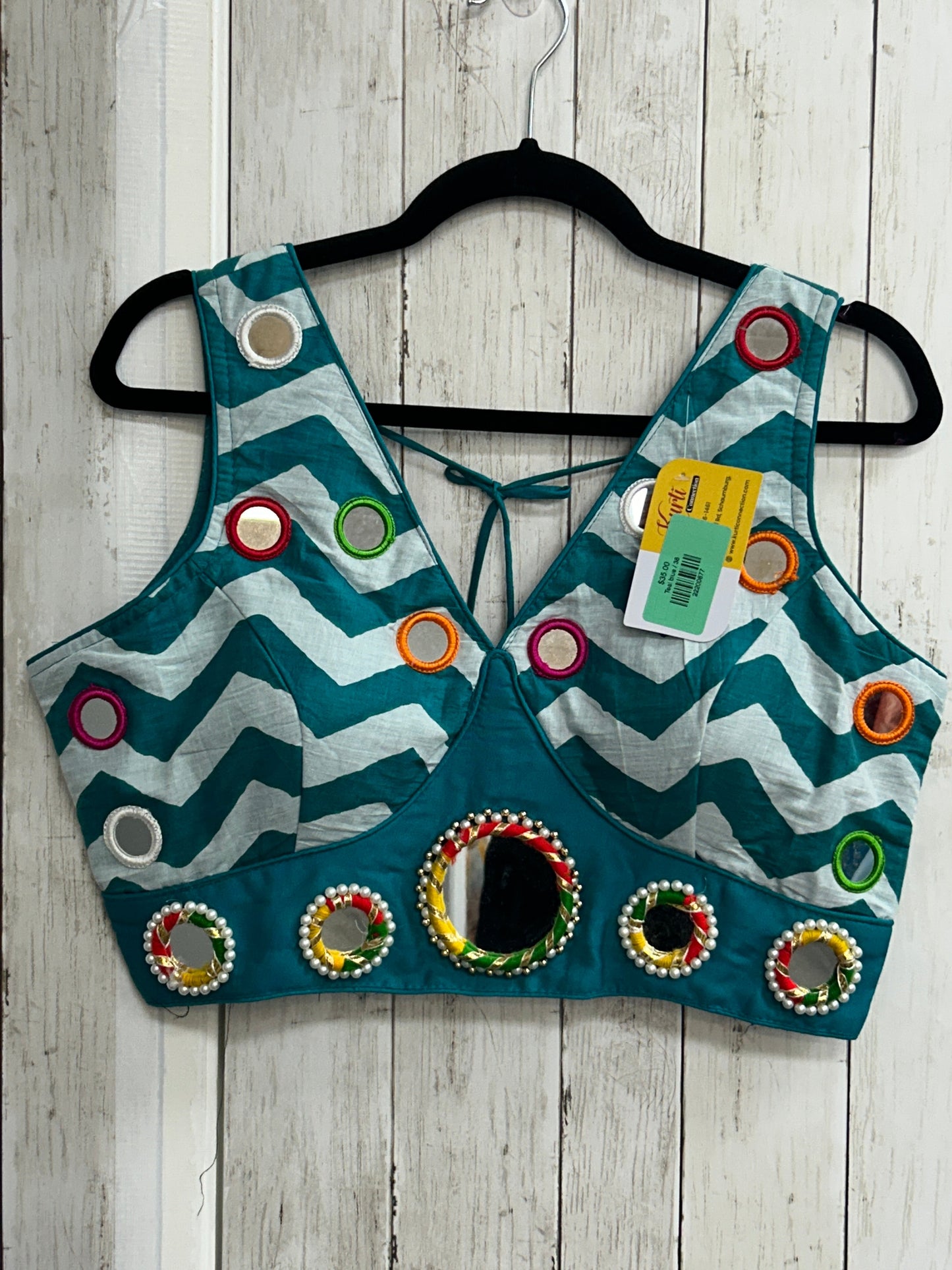 Cotton blouse with mirror