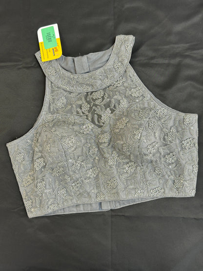 Grey halter neck blouse