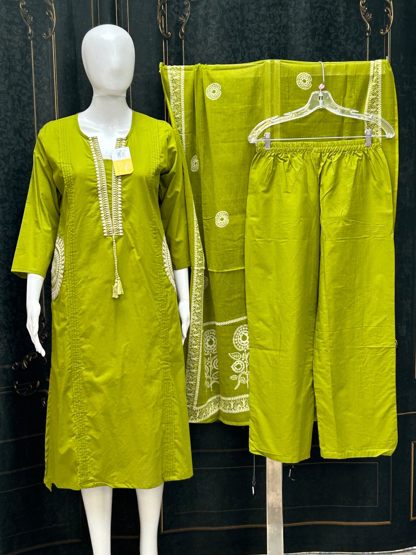 Dhabu cotton Kurti pant set