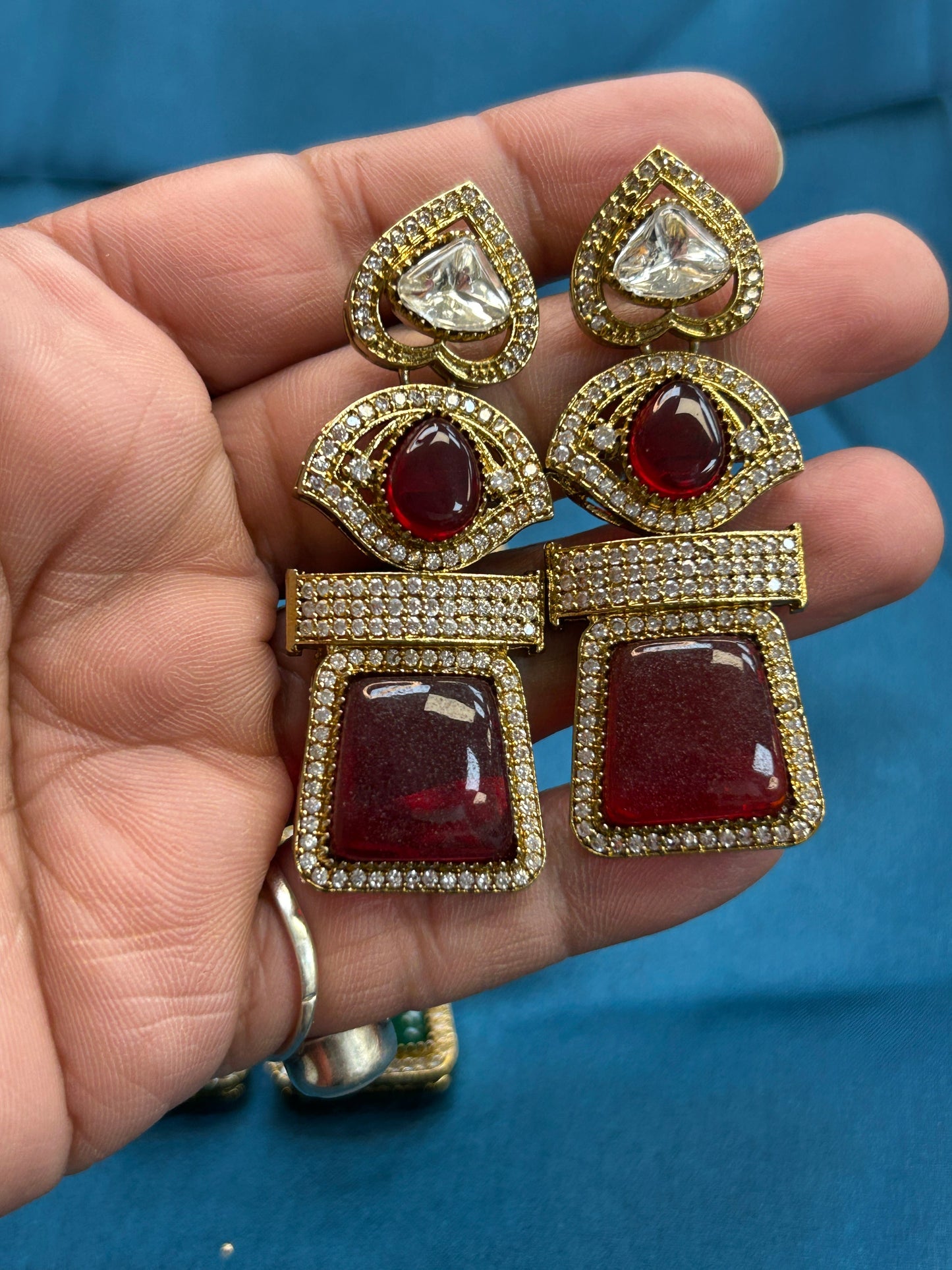 Mehandi polish earrings