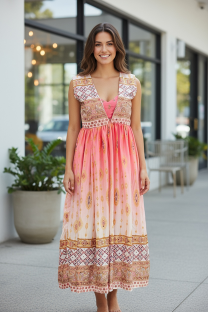 Pink long gown