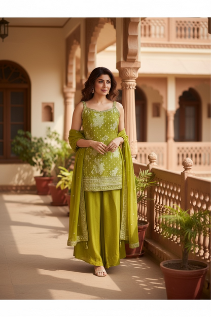 Silk sharara set