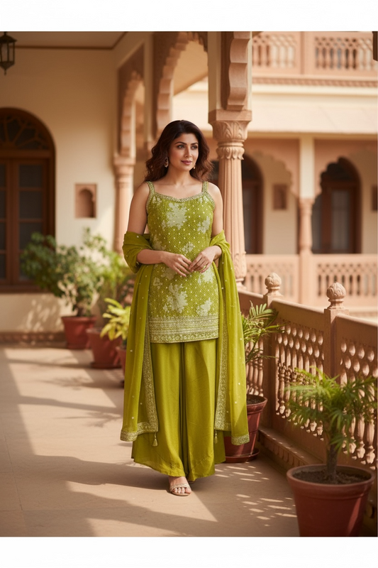 Silk sharara set