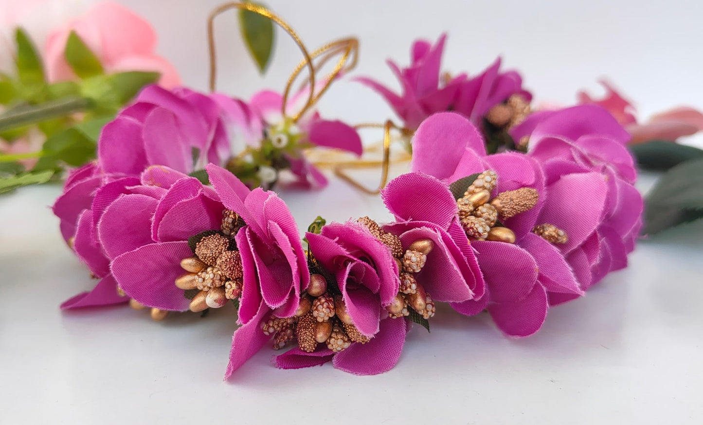 Arificial Purple Orchids Flower Gajra