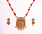Gold-Polished Alloy Pearl And Beads Mala Pendant Set - The Pari