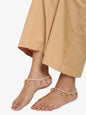 White Gold-Toned Plated Kundan Anklets Set Of 2 - Ruby Raang