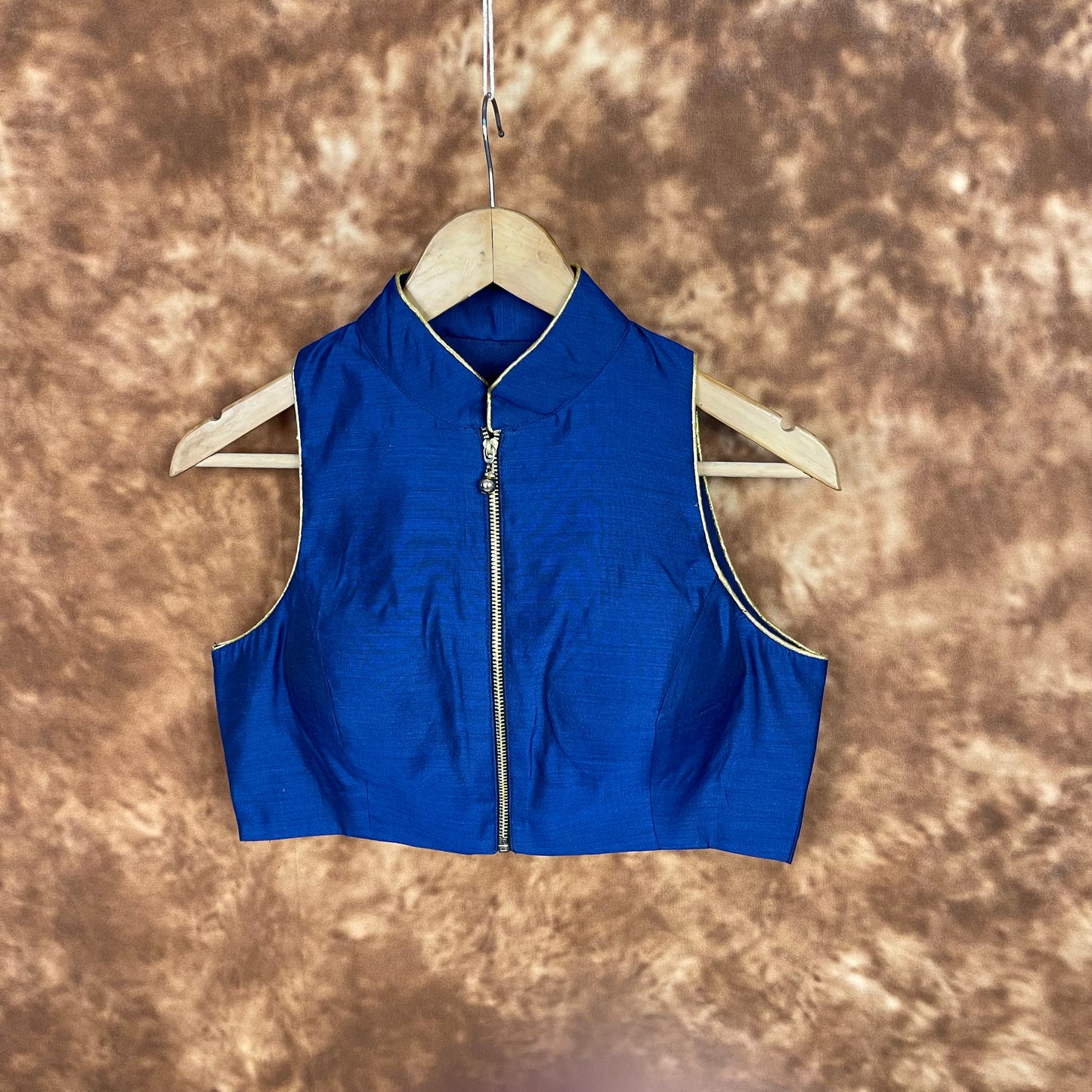 Cut Piece Fashion Royal Blue Coloured Silk Ready to Wear Blouse - kapda Tailor