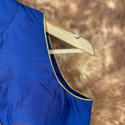 Cut Piece Fashion Royal Blue Coloured Silk Ready to Wear Blouse - kapda Tailor
