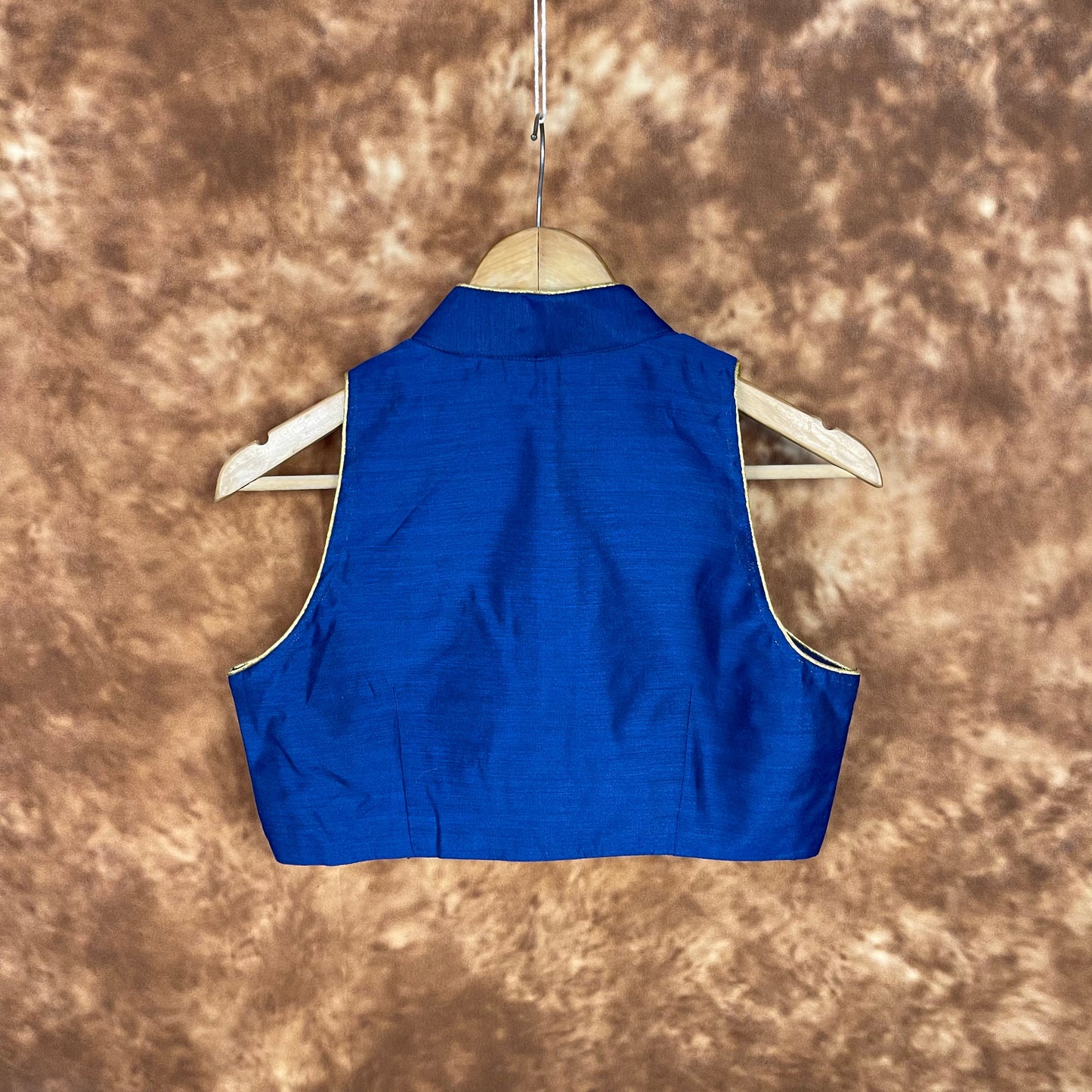 Cut Piece Fashion Royal Blue Coloured Silk Ready to Wear Blouse - kapda Tailor