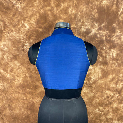 Cut Piece Fashion Royal Blue Coloured Silk Ready to Wear Blouse - kapda Tailor