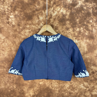 Jardosi Justajoo Blue Coloured Cotton Ready to Wear Blouse - kapda Tailor