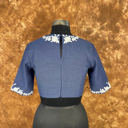 Jardosi Justajoo Blue Coloured Cotton Ready to Wear Blouse - kapda Tailor