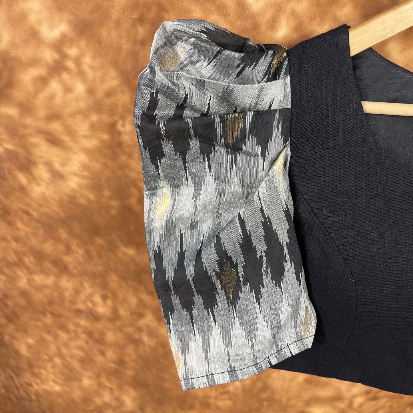 Aurora Black Black Coloured Cotton / Chanderi Ready to Wear Blouse - kapda Tailor
