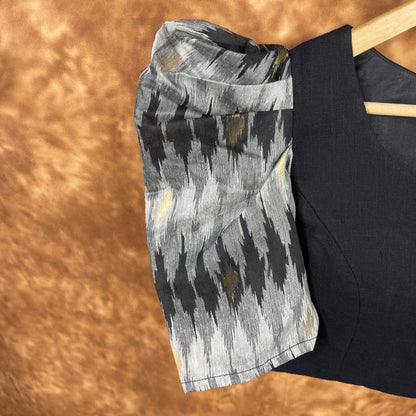 Aurora Black Black Coloured Cotton / Chanderi Ready to Wear Blouse - kapda Tailor