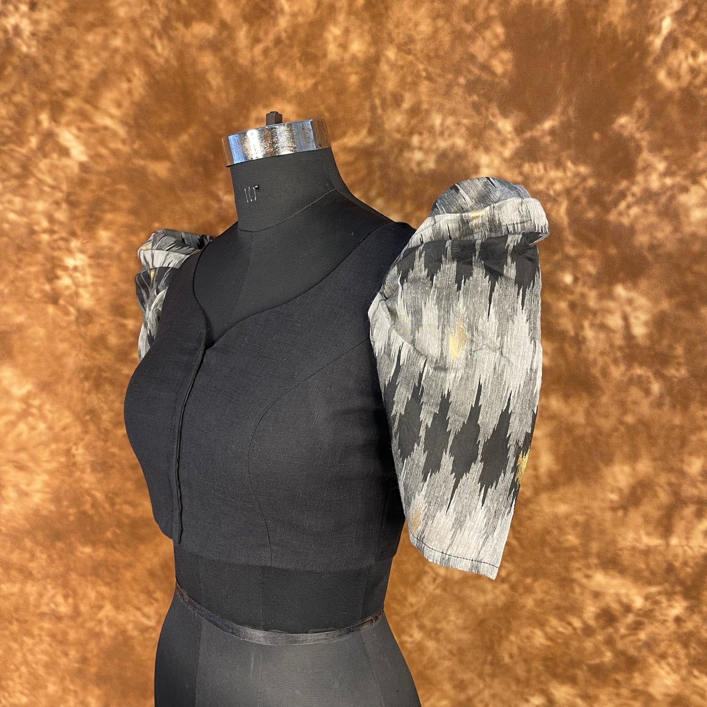 Aurora Black Black Coloured Cotton / Chanderi Ready to Wear Blouse - kapda Tailor