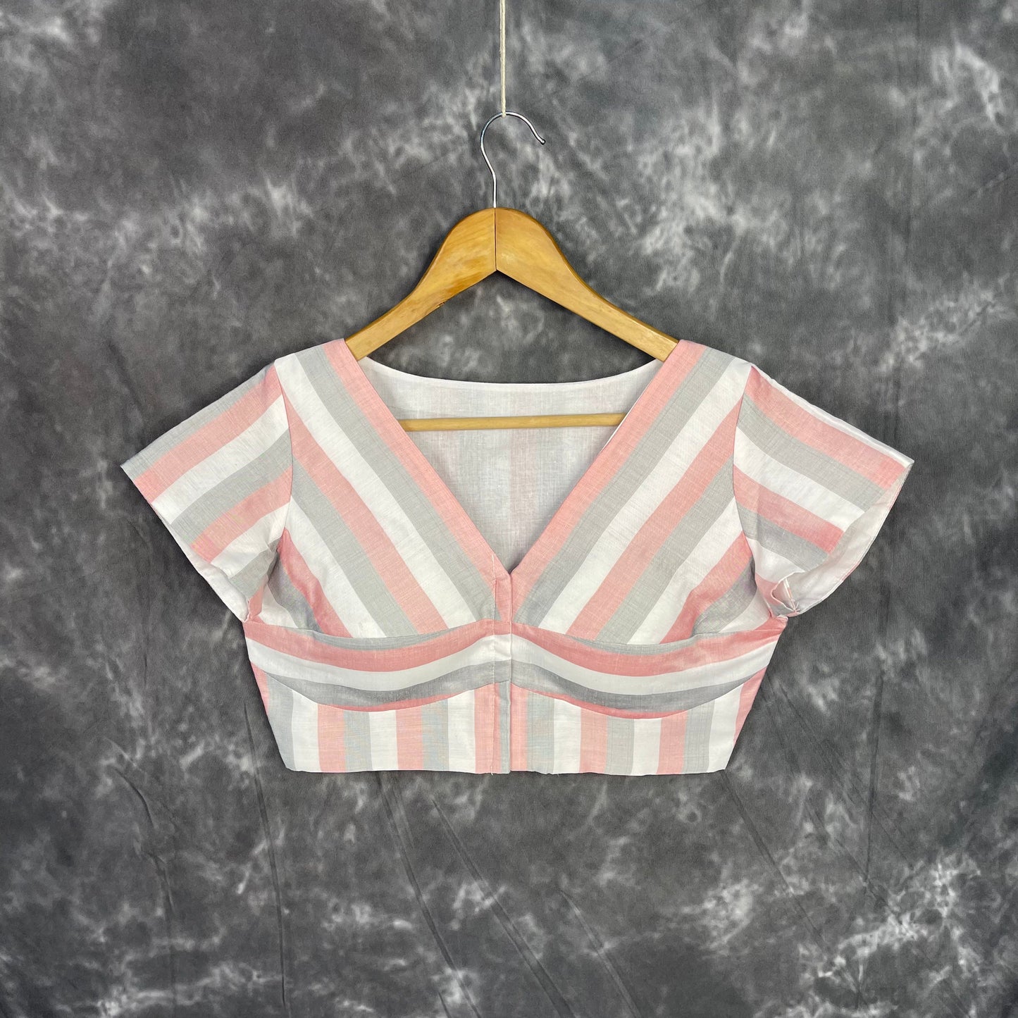 Funky Fusion Multis Strip Color Coloured Chanderi Cotton Ready to Wear Blouse - kapda Tailor