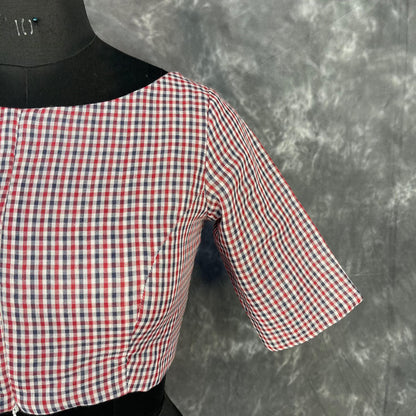 Asymmetric Symmetry Multi Color Coloured Cotton Ready to Wear Blouse - kapda Tailor