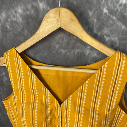 Ujla Savera Orange Coloured Cotton Printed Ready to Wear Blouse - kapda Tailor