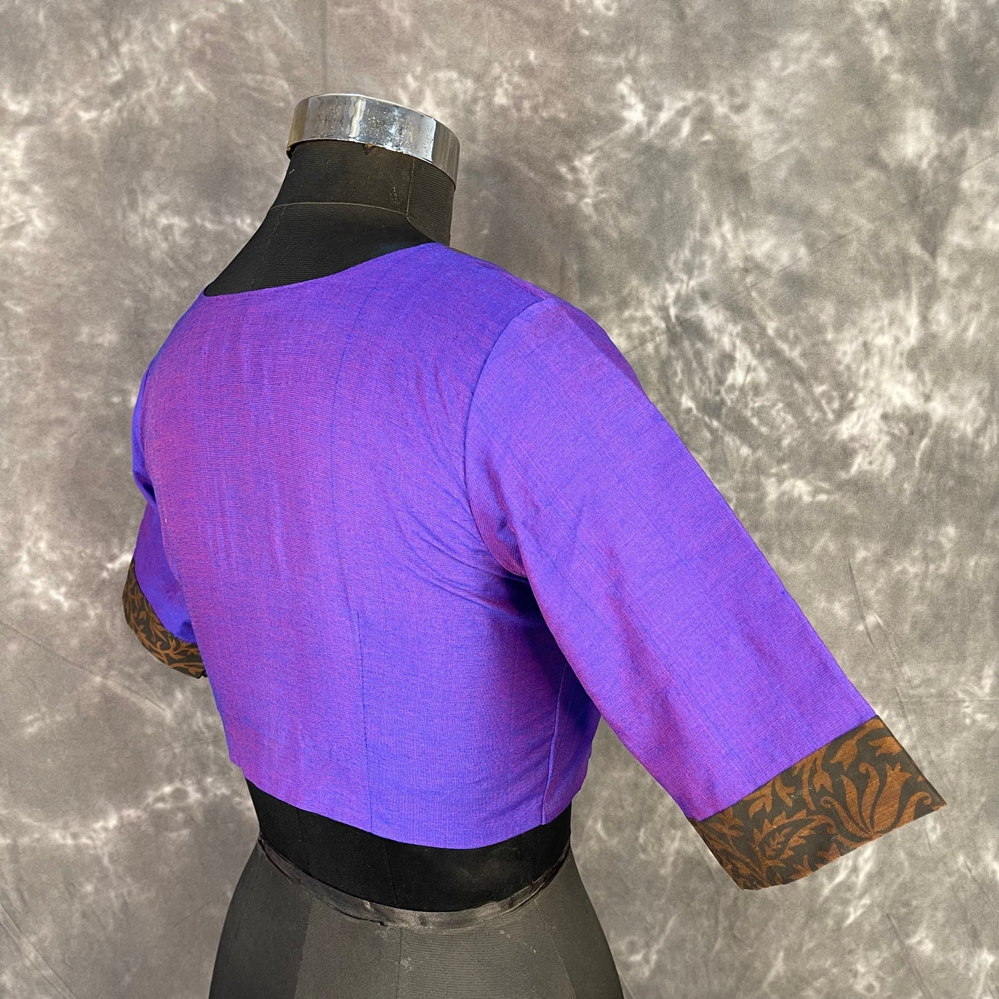 Greeky Blush Purple / Brown Coloured Cotto Silk/Cotton Silk Printed Ready to Wear Blouse - kapda Tailor