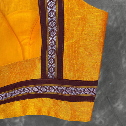 Mangalore Madness Orange Coloured Mangalore Isik/Khan Border Ready to Wear Blouse - kapda Tailor