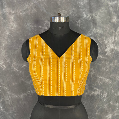 Ujla Savera Orange Coloured Cotton Printed Ready to Wear Blouse - kapda Tailor