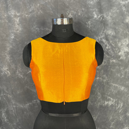 Mangalore Madness Orange Coloured Mangalore Isik/Khan Border Ready to Wear Blouse - kapda Tailor