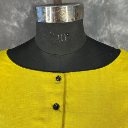 Kachha Nimboo Lemon Yellow Coloured Cotton /Jackard Ready to Wear Blouse - kapda Tailor