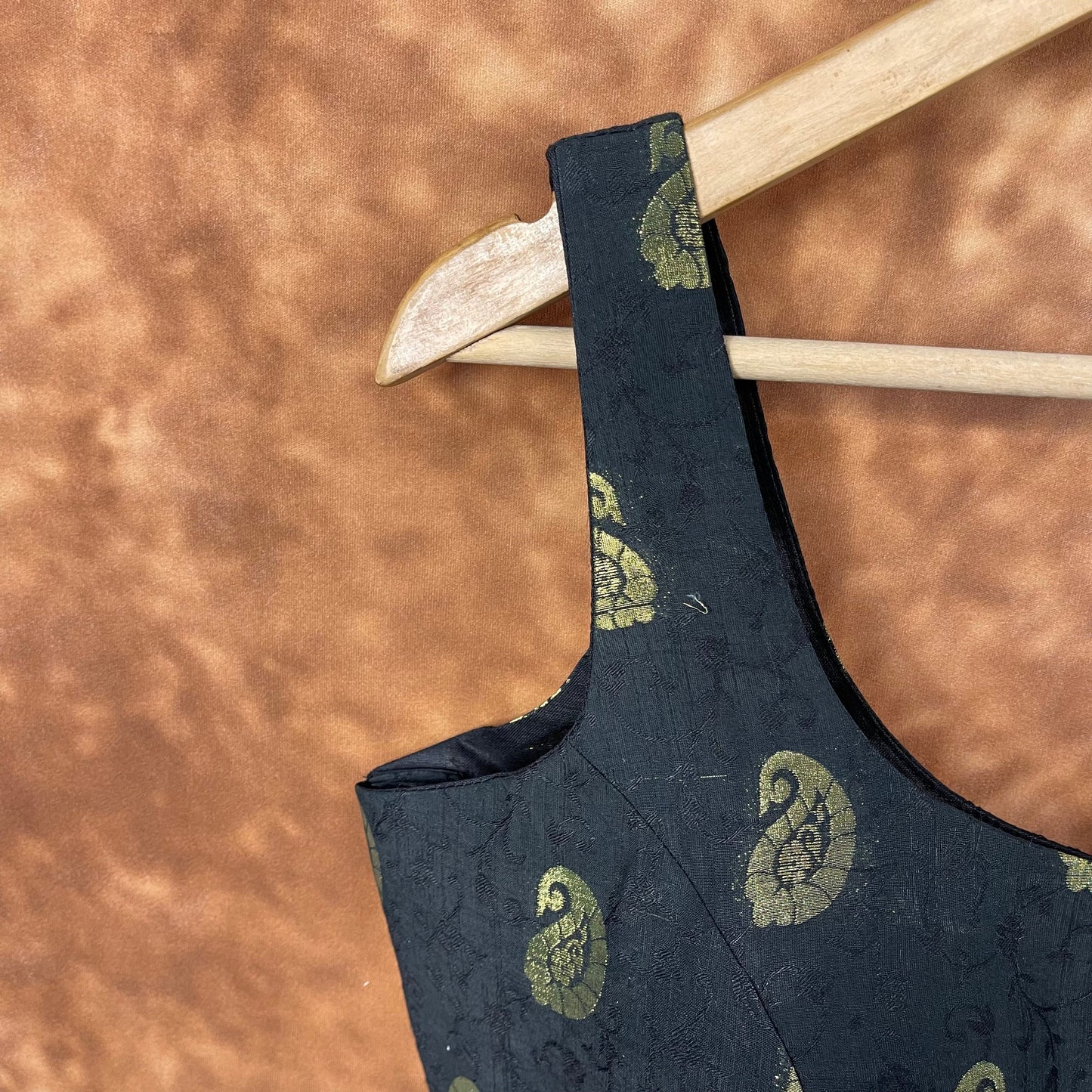 Raven Black Forest Coloured Broket Cotton Ready to Wear Blouse - kapda Tailor