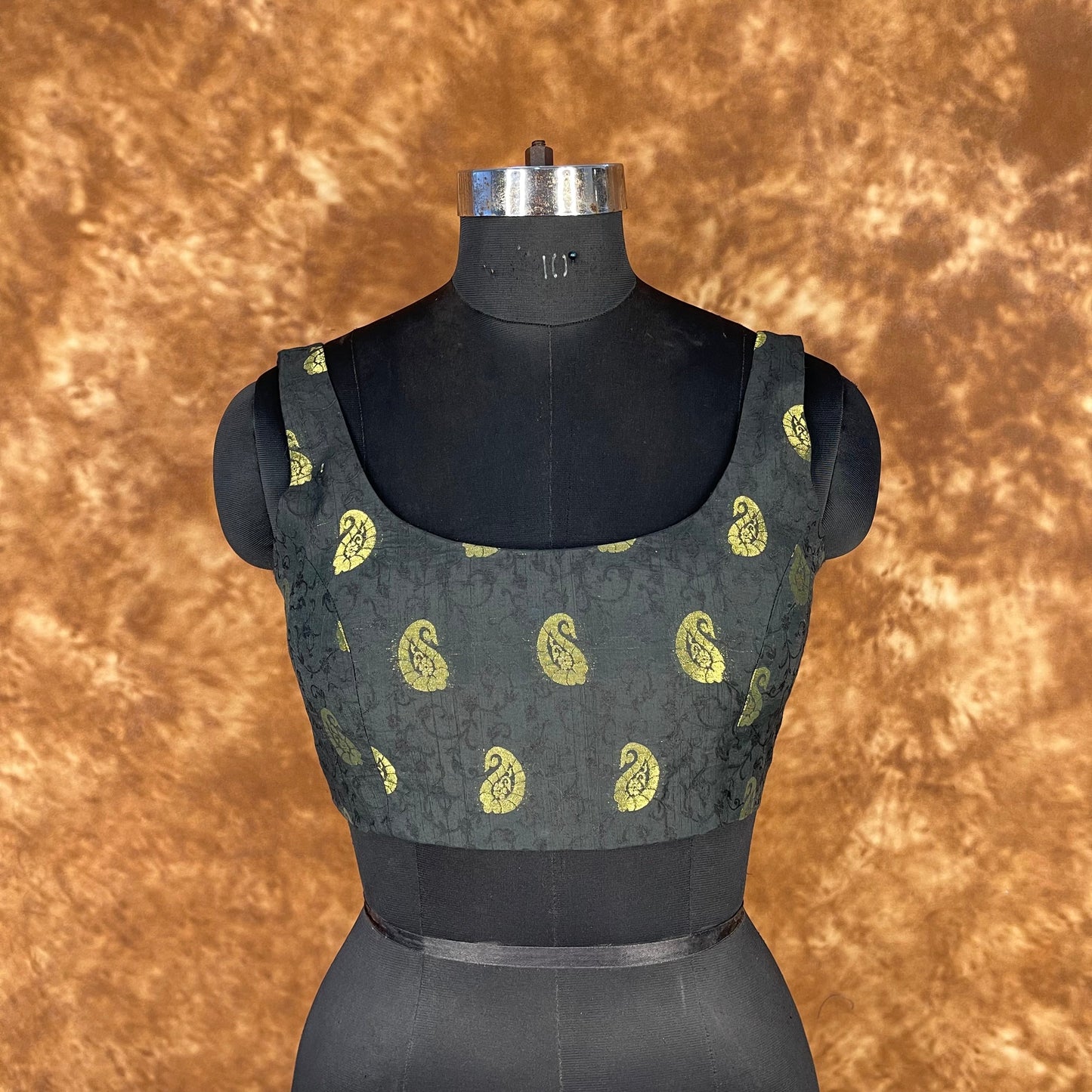 Raven Black Forest Coloured Broket Cotton Ready to Wear Blouse - kapda Tailor
