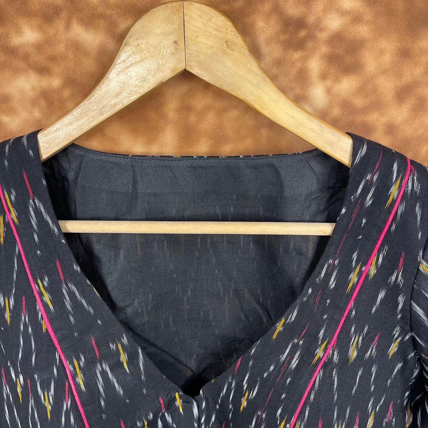 Ikat Riwayaat Black Coloured Ikat Cotton Ready to Wear Blouse - kapda Tailor