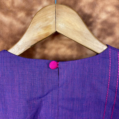 Nebula Fade Purple Coloured Handloom Cotton Ready to Wear Blouse - kapda Tailor
