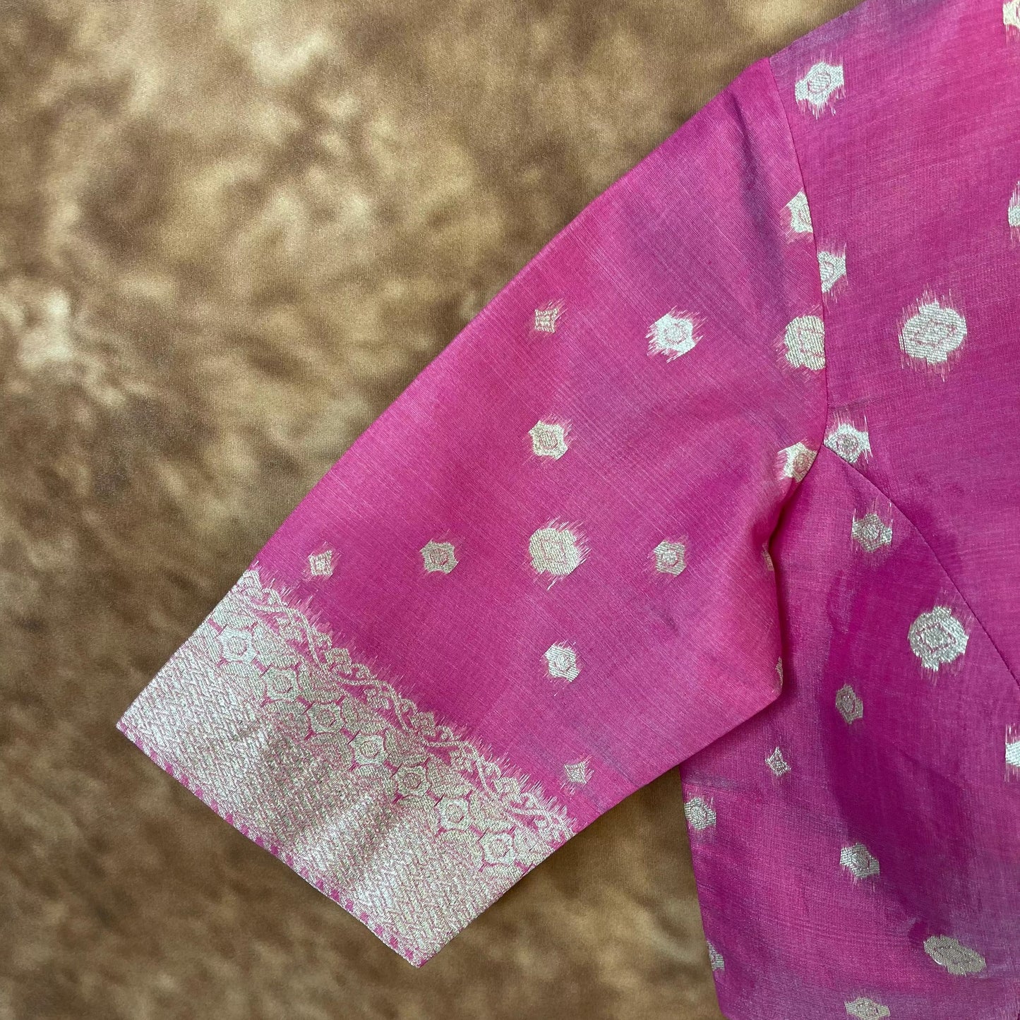 Mann Mohanaa Pink Coloured Chanderi Broket Ready to Wear Blouse - kapda Tailor