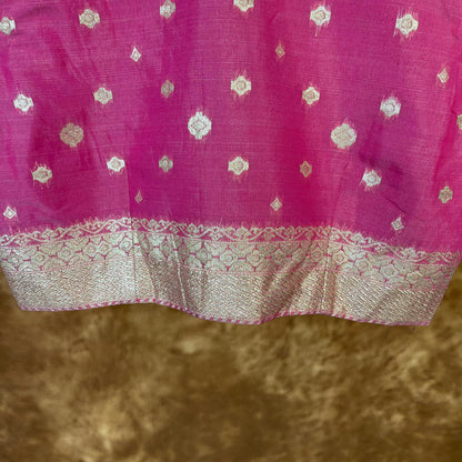 Mann Mohanaa Pink Coloured Chanderi Broket Ready to Wear Blouse - kapda Tailor