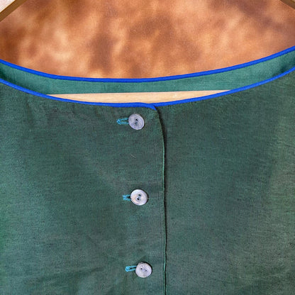 Hari Bhari Zindagi Green Coloured Chanderi Ready to Wear Blouse - kapda Tailor