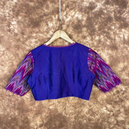 Khwaabon Ka Jharokha Blue Coloured Cotton Silk /Silk Ready to Wear Blouse - kapda Tailor