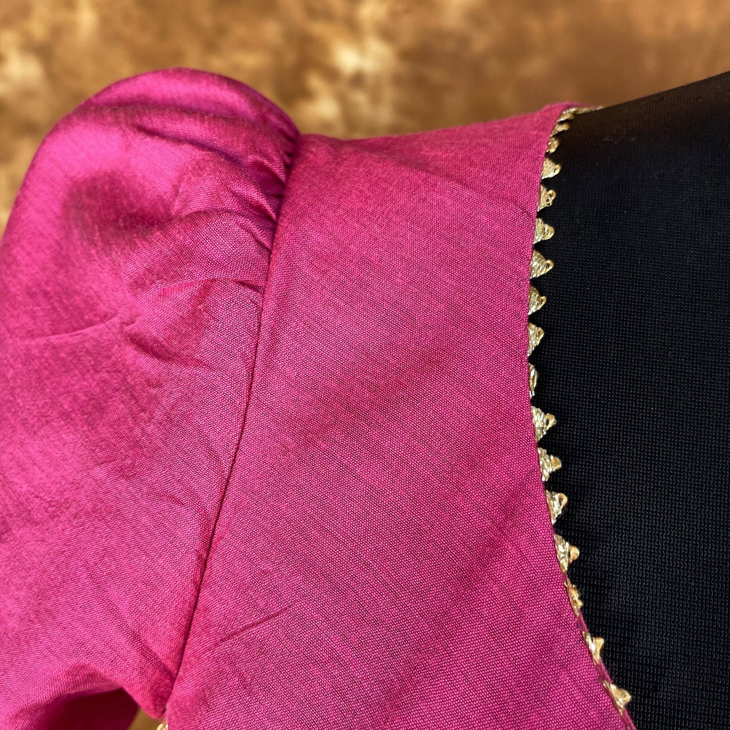 Punchy Pink Pink Coloured Chanderi Silk Ready to Wear Blouse - kapda Tailor