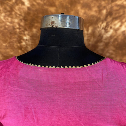 Punchy Pink Pink Coloured Chanderi Silk Ready to Wear Blouse - kapda Tailor